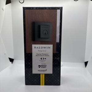 Baldwin Prestige Spyglass Matte Black Square Single Cylinder Deadbolt w/SmartKey